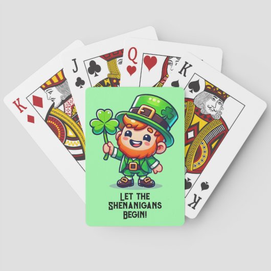 Laat de Shenanigans beginnen, St. Patrick's Day Pokerkaarten (Achterkant)