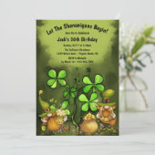 Laat de Shenanigans de Ierse Gnomen Birthday begin Kaart (Staand voorkant)