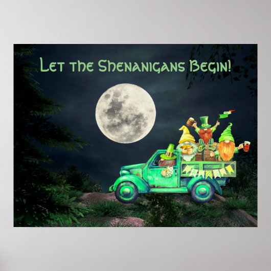 Laat de Shenanigans met de Ierse Gnomen Full Moon  Poster (Voorkant)