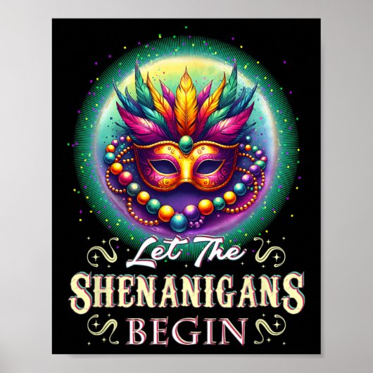 Laat de shenanigans met Mardi Gras outfit beginnen Poster (Voorkant)