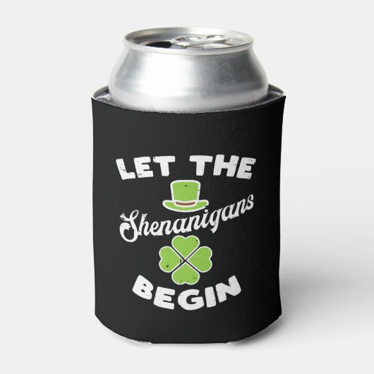 Laat de Shenanigans Shamrock beginnen Blikjeskoeler (Blikje Voorkant)