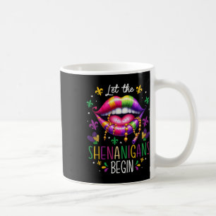 Laat de Sjenanigan beginnen Mardi Gras Lippen New Koffiemok