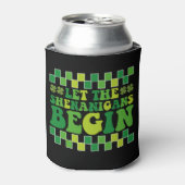 Laat de Sjenanigans Begin Iers Groovy Retro Blikjeskoeler (Blikje Voorkant)