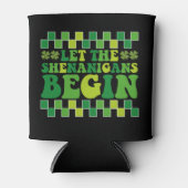 Laat de Sjenanigans Begin Iers Groovy Retro Blikjeskoeler (Voorkant)