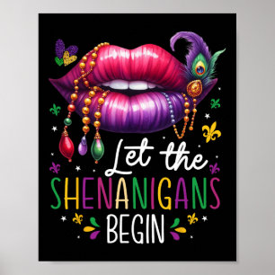 Laat de Sjenanigans beginnen Mardi Gras Lippen New Poster
