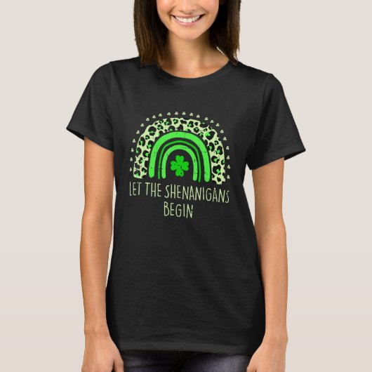 Laat de Sjenanigans beginnen met de regenboogluipa T-shirt (Voorkant)