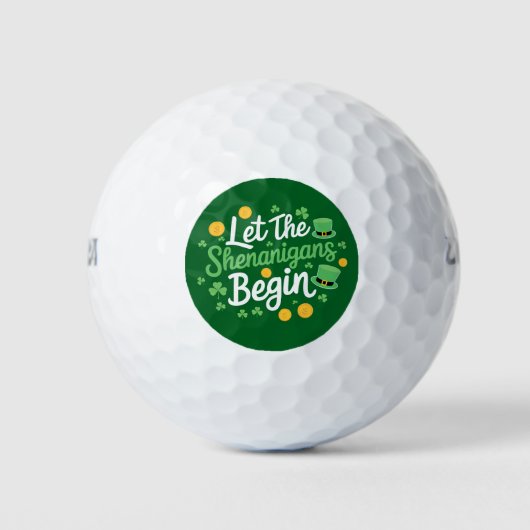 Laat de Sjenanigans beginnen met Funny St Patrick' Golfballen (Voorkant)