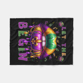 Laat de Sjenanigans beginnen met Mardi Gras Lips K Fleece Deken (Voorkant (Horizontaal))