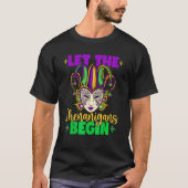 Laat de Sjenanigans beginnen met Mardi Gras Masker T-shirt (Voorkant)