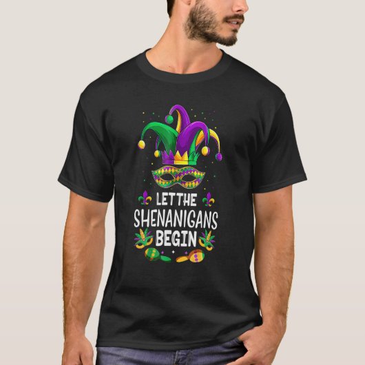 Laat de Sjenanigans beginnen met Mardi Gras S, Kin T-shirt (Voorkant)