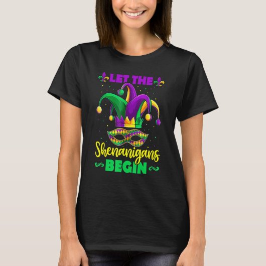 Laat de Sjenanigans beginnen met Mardi Gras S, Kin T-shirt (Voorkant)