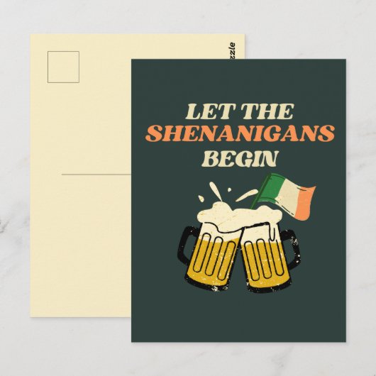 Laat de Sjenanigans met Funny St. Patrick's Day be Briefkaart (Voorkant / Achterkant)