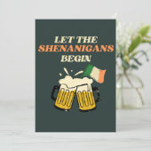 Laat de Sjenanigans met Funny St. Patrick's Day be Feestdagenkaart (Staand voorkant)