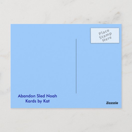 Laat de sled los! briefkaart (Achterkant)