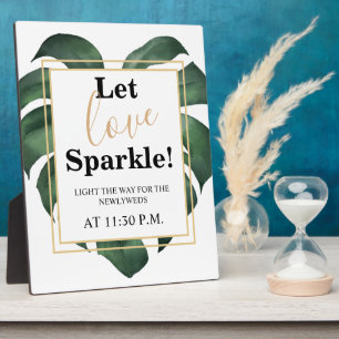 Laat de Sparkle Leaf bruiloftbord van de Sparkle h Fotoplaat