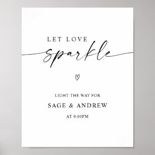 Laat de Sparkler van de liefde het huwelijk afstur Poster