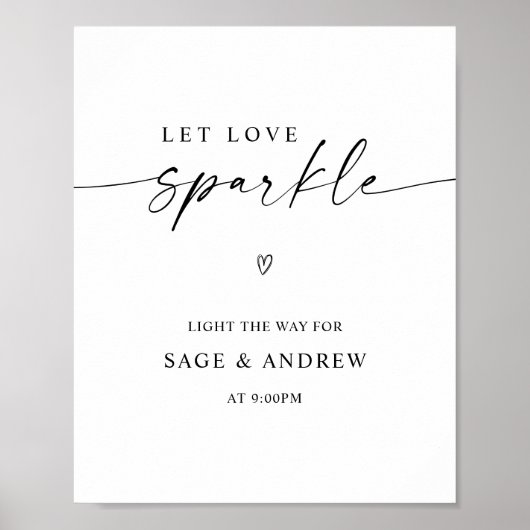 Laat de Sparkler van de liefde het huwelijk afstur Poster (Voorkant)