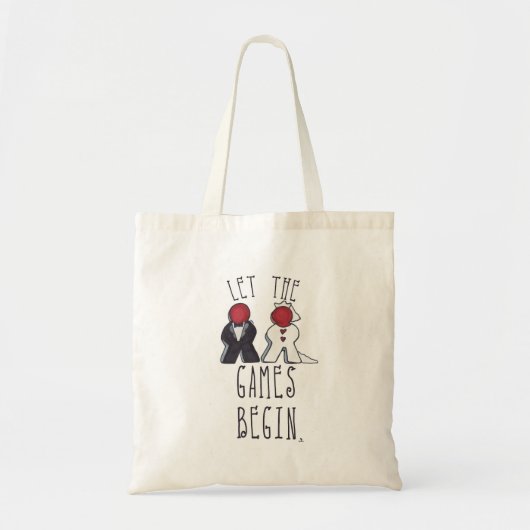 Laat de Spelen Beginnen Meeple Bruiloft Leuke Kuns Tote Bag (Voorkant)