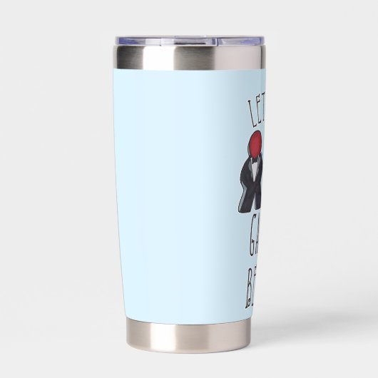 Laat de Spelen Beginnen Meeple Huwelijkskunst Geïsoleerde Drinkbeker (Voorkant)