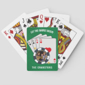 Laat de spellen beginnen met poker chip ontwerp pokerkaarten (Achterkant)