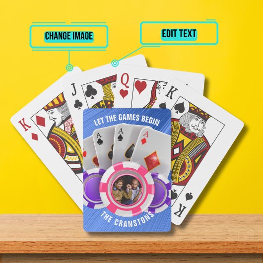 Laat de spellen beginnen met poker design pokerkaarten