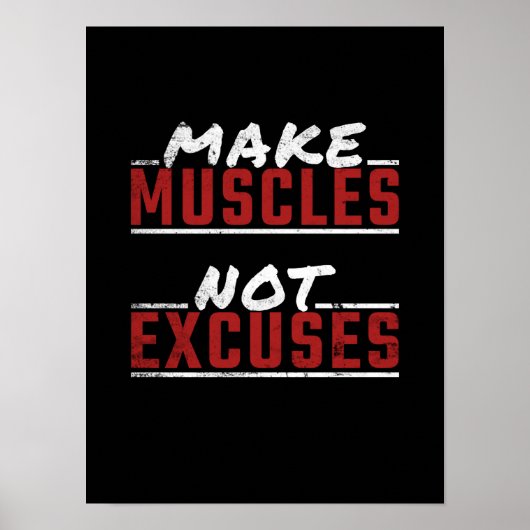 Laat de spieren geen excuses maken voor het Motiva Poster (Voorkant)