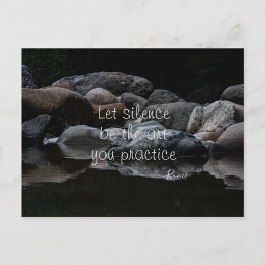 Laat de stilte de kunst zijn die je oefent briefkaart (Voorkant)
