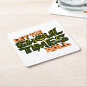 Laat de tijd draaien kartonnen onderzetters (Schuin)