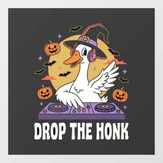Laat De Toeter Vallen Halloween DJ Gans Raamsticker (Vel)