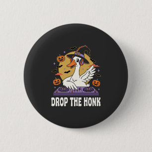 Laat De Toeter Vallen Halloween DJ Gans Ronde Button 5,7 Cm