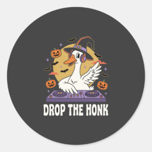 Laat De Toeter Vallen Halloween DJ Gans Ronde Sticker