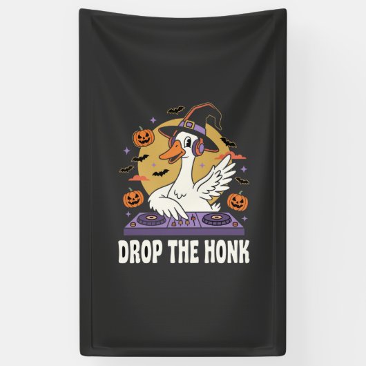 Laat De Toeter Vallen Halloween DJ Gans Spandoek (Verticaal)