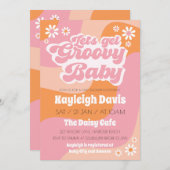 Laat de Uitnodiging van het Baby shower van Groovy (Voorkant / Achterkant)