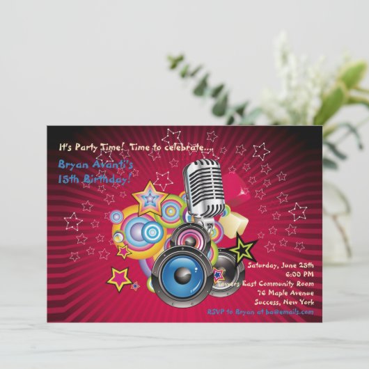 Laat de Uitnodiging van het Muziek spelen (Staand voorkant)