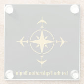 Laat de verkenning beginnen, Cool Aviation Custom Glazen Onderzetter (Achterkant)