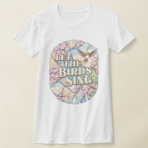 Laat de vogels zingen — Lente Kaleidoscoop Poëzie T-shirt