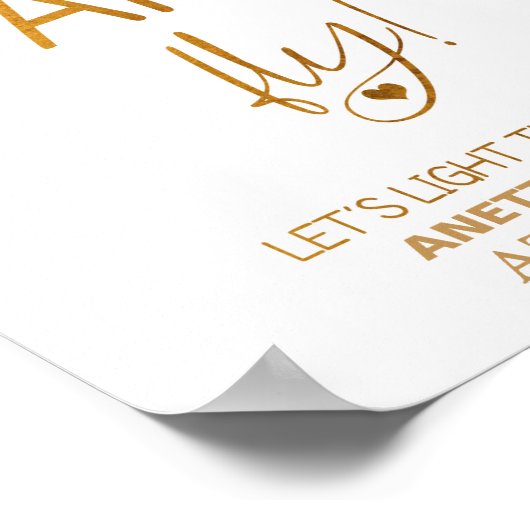 Laat de vonken het poster van het trouwbord vliege (Hoek)