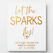 Laat de vonken met Gold Tabletop Plaque vliegen Fotoplaat (Voorkant)