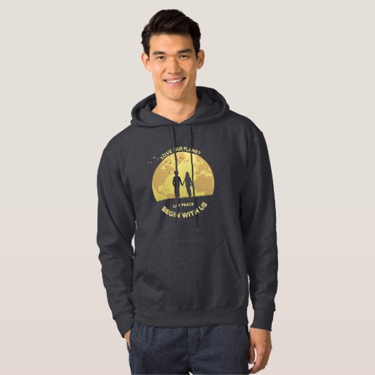 Laat de vrede met ons beginnen | MANNEN Hoodie (Voorkant volledig)