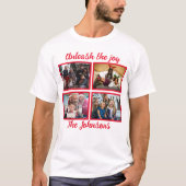 Laat de vreugde los | Kerstfoto van de moderne fam T-shirt (Voorkant)
