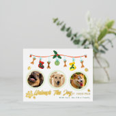 Laat de vreugde van Kerstmis los Folie Feestdagen Briefkaart (Staand Voorkant)