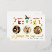 Laat de vreugde van Kerstmis los Folie Feestdagen Briefkaart (Voorkant / Achterkant)