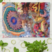 Laat de Vrije Foto van het Ontwerp van het Gehaakt Theedoek (Gevouwen)