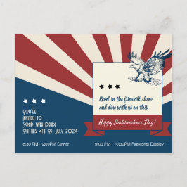 "Laat de vrijheid de nacht ontsteken! 4th of July Uitnodiging Briefkaart