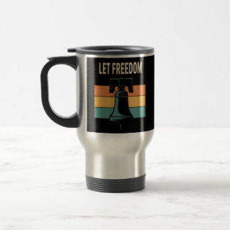 Laat de vrijheid een sunset bell doen rinkelen reisbeker