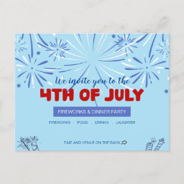 Laat de vrijheid schitteren! -4Th Of July Uitnodiging Briefkaart