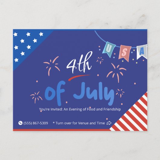 Laat de vrijheid schitteren! uitnodiging briefkaart (Voorkant)