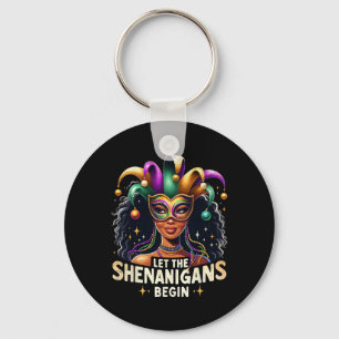 Laat de vrouwen en meisjes de Mardi Gras-pret begi Sleutelhanger