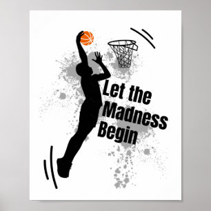 Laat de waanzin beginnen Basketbal nieuwheid I Poster