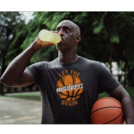Laat de waanzin beginnen Basketbal Oranje tekst T-shirt